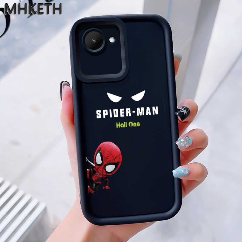 MHKEID เคสสำหรับ Realme C30 C30s Narzo 50i Prime เคสโทรศัพท์การ์ตูนสไปเดอร์แมนซิลิโคนกันกระแทก