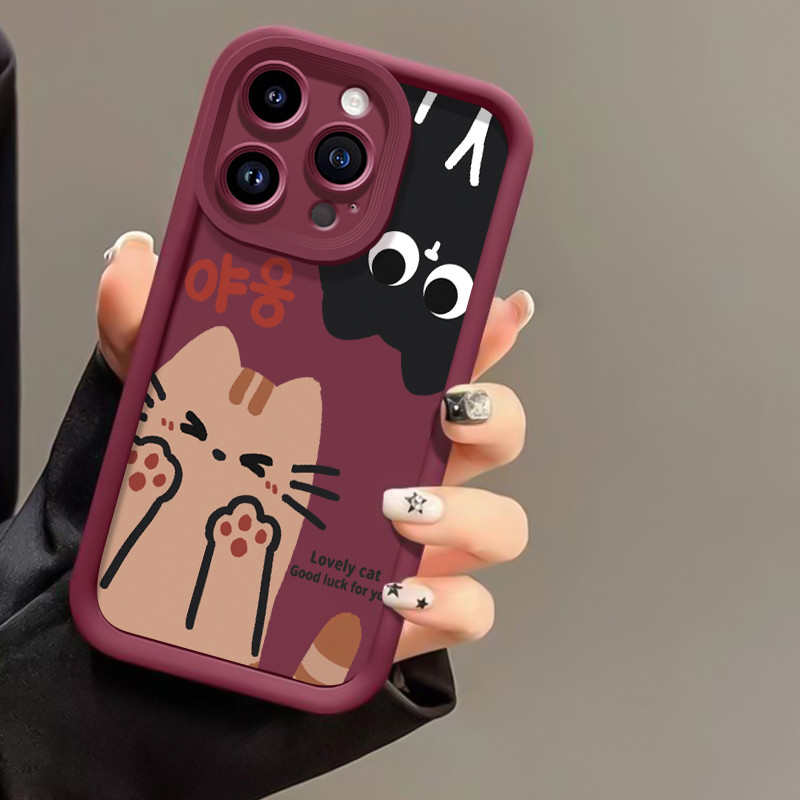 เคสสำหรับ VIVO Y03 Y03T Y18 Y18i Y18e Y18t Y18s Y28e 5G เคสโทรศัพท์แมวน่ารักสามสีซิลิโคนกันกระแทก - รูปที่ 5