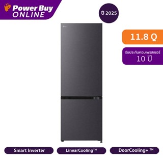 LG ตู้เย็น 2 ประตู 11.8 คิว Inverter (สีดำ) รุ่น GN-B389FQDM…