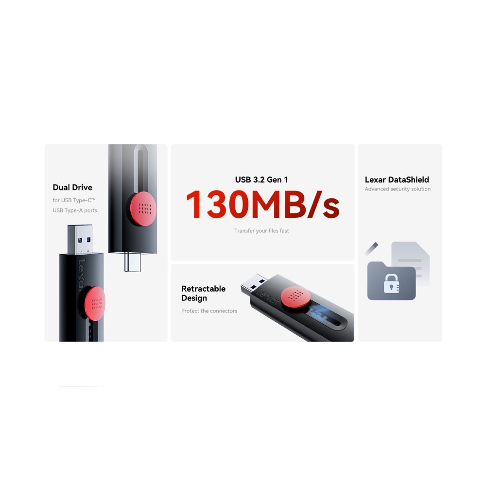แฟลชไดรฟ์ Lexar JumpDrive Dual Drive D300 128GB USB 3.2 Gen 1 Type-C_3