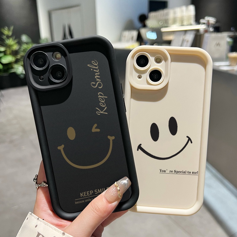 เคสสำหรับ Infinix Hot 11 Play Hot 10 Play Hot 9 Play เคสโทรศัพท์กันกระแทกซิลิโคนรูปหน้ายิ้มแบบเรียบง่าย - รูปที่ 3