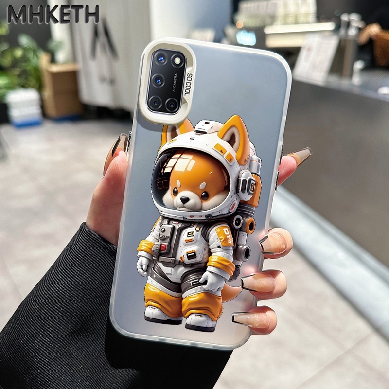 เคสสำหรับ OPPO A52 A72 A92 A54 A55 เคสใสสำหรับป้องกันเครื่องเคสโทรศัพท์เคลือบหมี