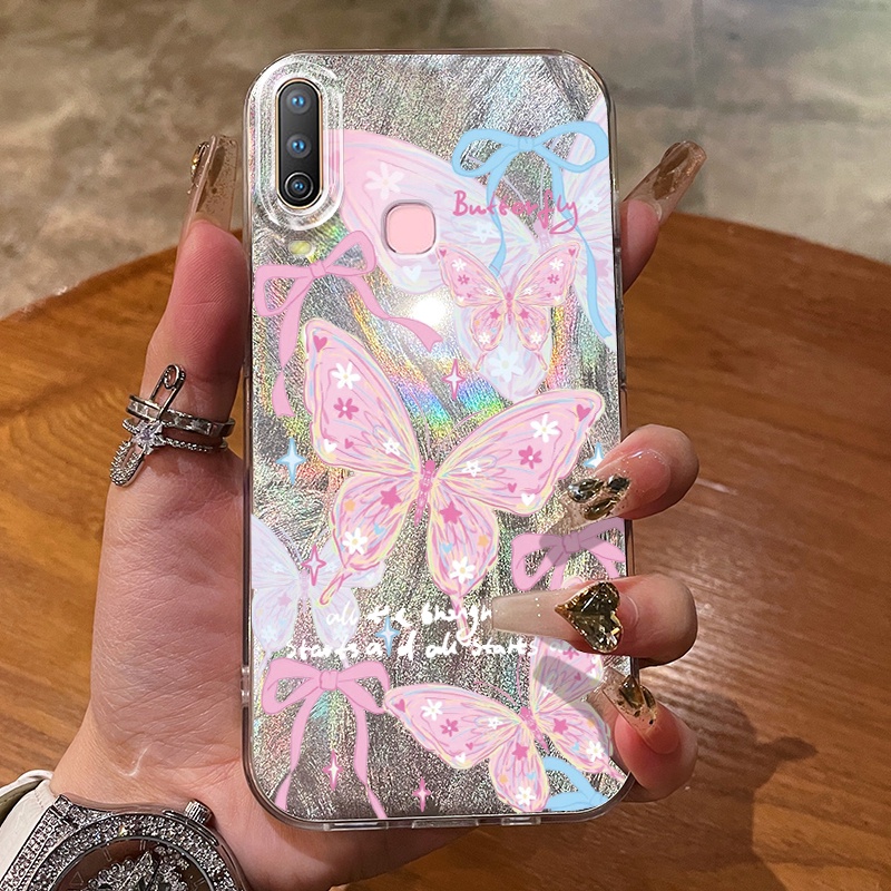 เคสสำหรับ VIVO Y12 Y12i Y15 Y17 Y3 Y3s Y17s Y36i G2 Y28 5G เคสโทรศัพท์ใหม่ผีเสื้อ