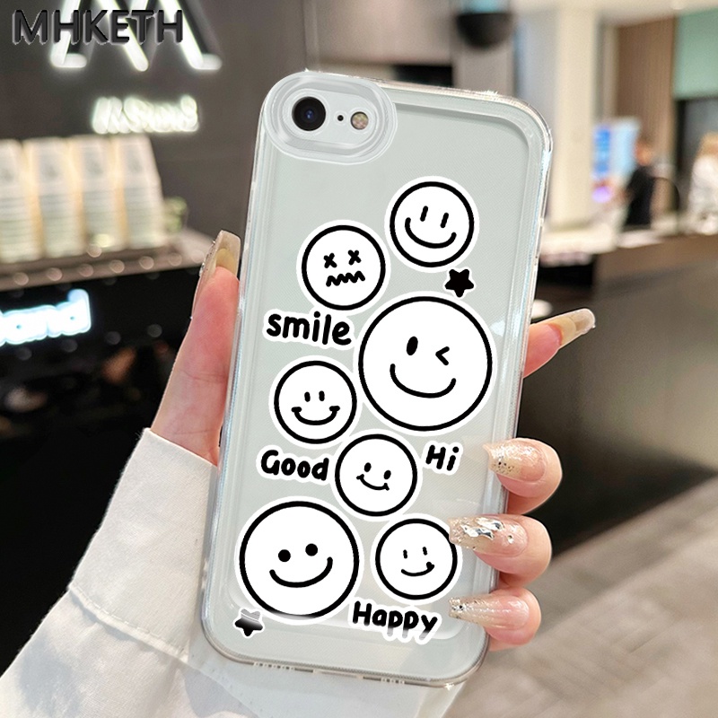 เคสสำหรับ iPhone 7 Plus 8 Plus Se 2020 Xs Max Xr เคสโทรศัพท์โปร่งใสเรียบง่าย