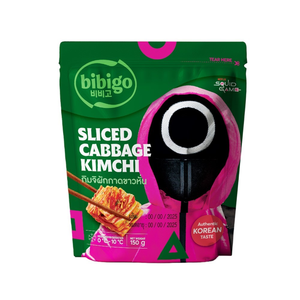 🐝 บิบิโก กิมจิผักกาดขาวหั่น 150 กรัม 🍯 BIBIGO SLICED CABBAGE KIMCHI 150 G. 🌻 เครื่องปรุงรสและเครื่อง