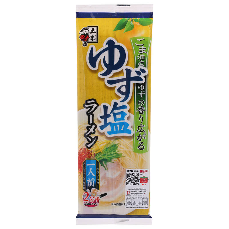 🍉 อิทสึกิราเมงรสเกลือยูซุ 80กรัม 🍍 Itsuki Ramen Yuzu Salt Ramen 80g. 📌 4901726015674 🌽 บะหมี่กึ่งสำเ