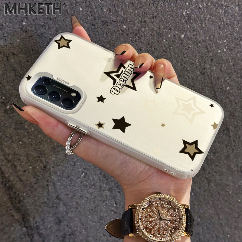 MHKETH เคสสำหรับ OPPO Reno 5 4G Reno 5 5G Reno 5K Reno 6 4G Find X3 Lite เคสซิลิโคนใสเคสโทรศัพท์ผิวเกล็ดน้ำแข็ง