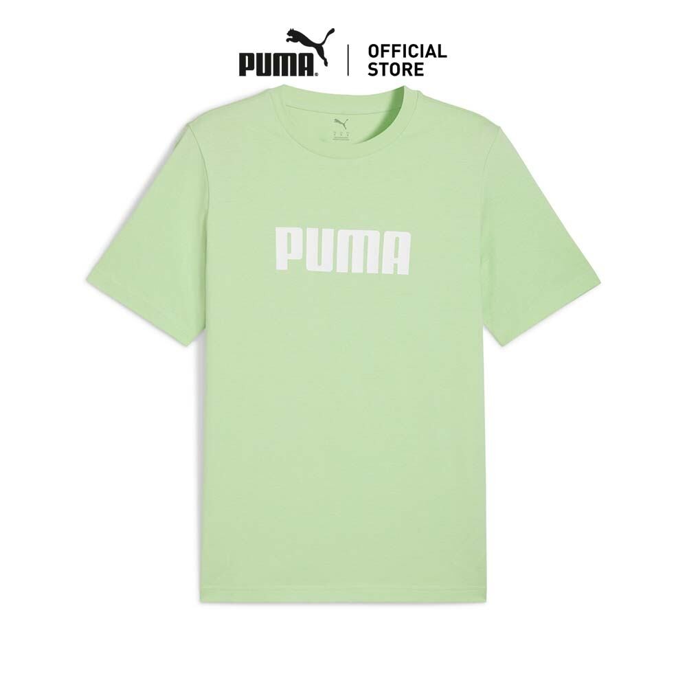 PUMA BASICS - เสื้อยืดโลโก้ Essentials สำหรับผู้ชาย สีเขียว - 68675932