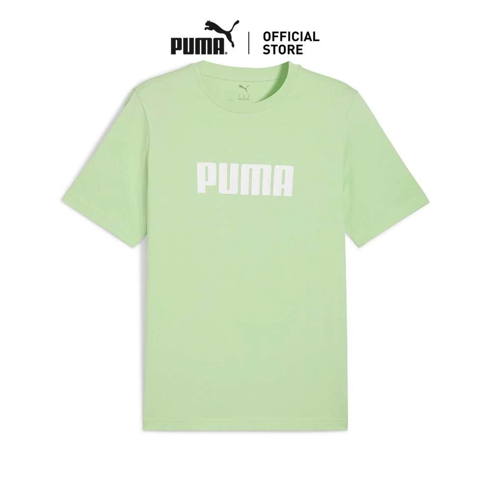 PUMA BASICS - เสื้อยืดโลโก้ Essentials สำหรับผู้ชาย สีเขียว - 68675932