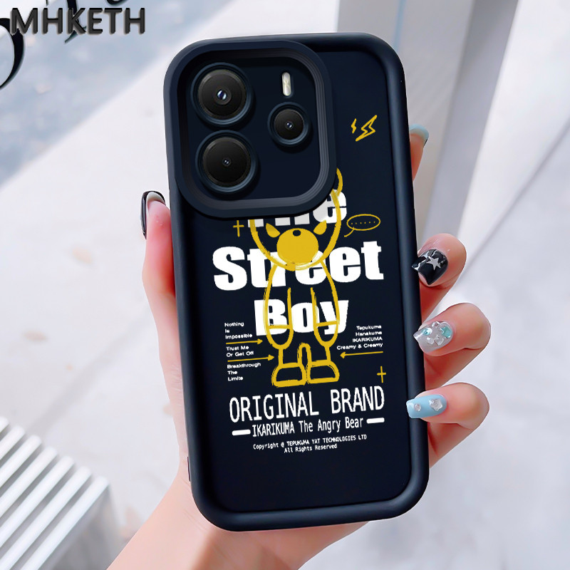 MHKEID เคสสำหรับ Xiaomi Redmi Note 14 4G Note 14 Pro Plus 5G POCO X7 5G X7 Pro 5G เคสโทรศัพท์หมีโกรธอินเทรนด์