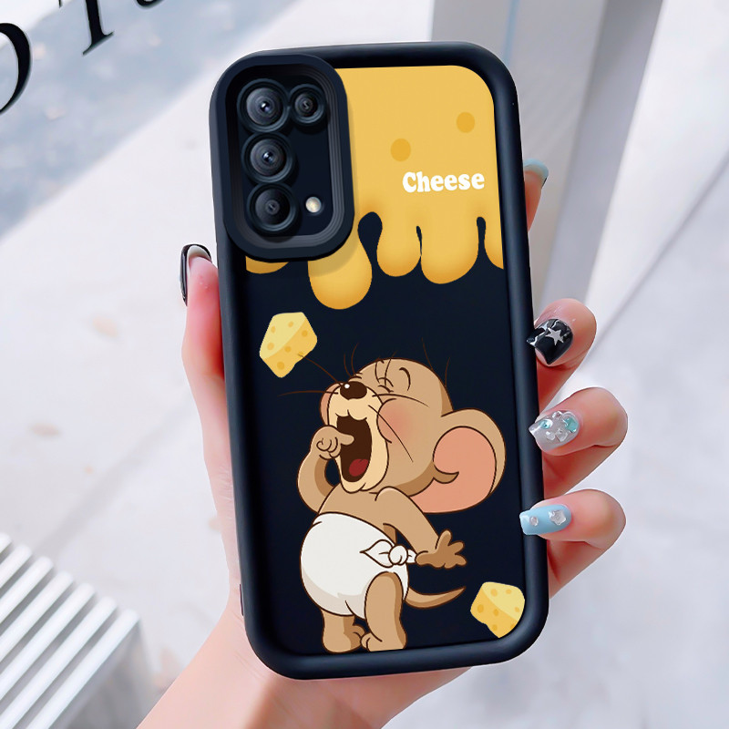 เคสสำหรับ OPPO Reno 5 4G Reno 5 5G Reno 5K 5G เคสโทรศัพท์แมวหนูสามสีซิลิโคนกันกระแทก