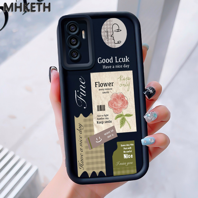 MHKEID เคสสำหรับ VIVO V23E 4G V23E 5G Y75 เคสโทรศัพท์ซิลิโคนนุ่มที่ทันสมัยและอินเทรนด์