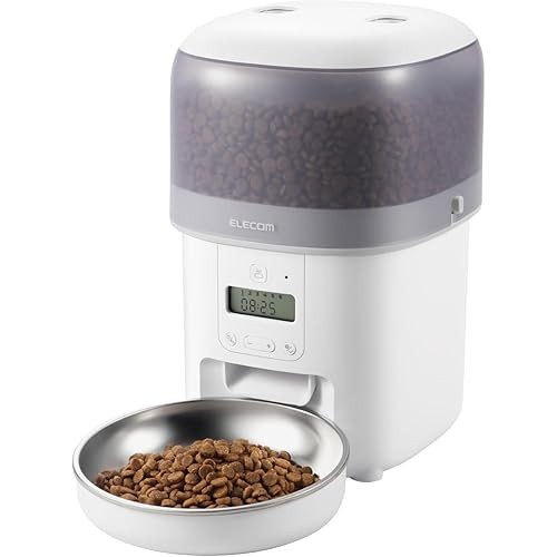 ELECOM Automatic Feeder for cats and small to medium-sized dogs 2L approx. 1.1 kg with timer functio