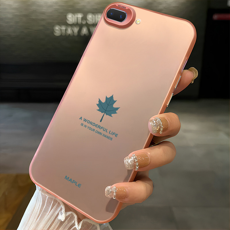 เคสสำหรับ OPPO A5 A3s A12e A7 A5s A12 A12s A11k Realme C1 เคสโทรศัพท์ใบเมเปิ้ลเปลือกแข็งกันกระแทก