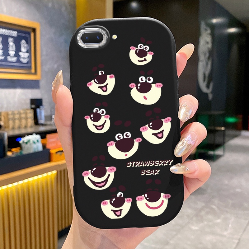 เคสสำหรับ OPPO A5 A3s A12E Realme C1 เคสโทรศัพท์ลายหมีสตรอเบอร์รี่