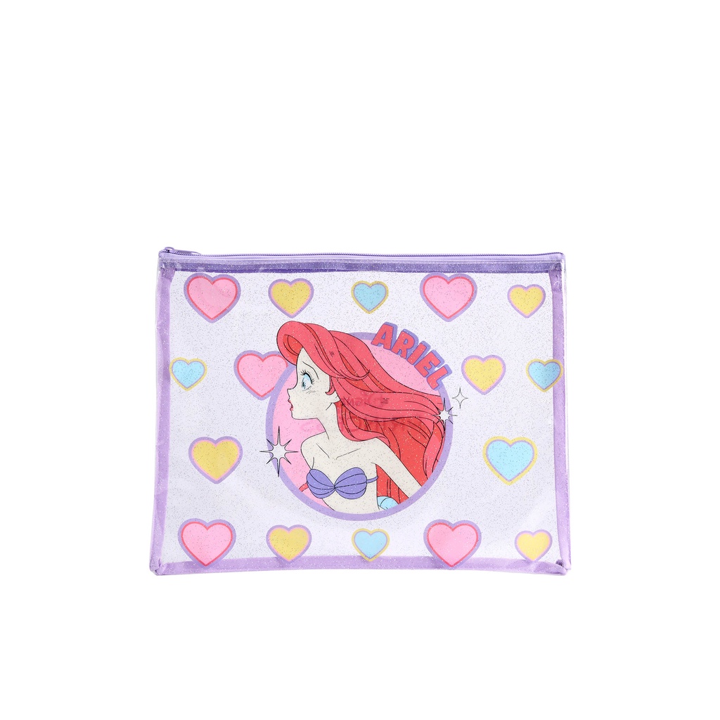 Mini Mono ชุดกระเป๋าดินสอ 3 ชิ้น ลาย Disney Princess สีม่วง