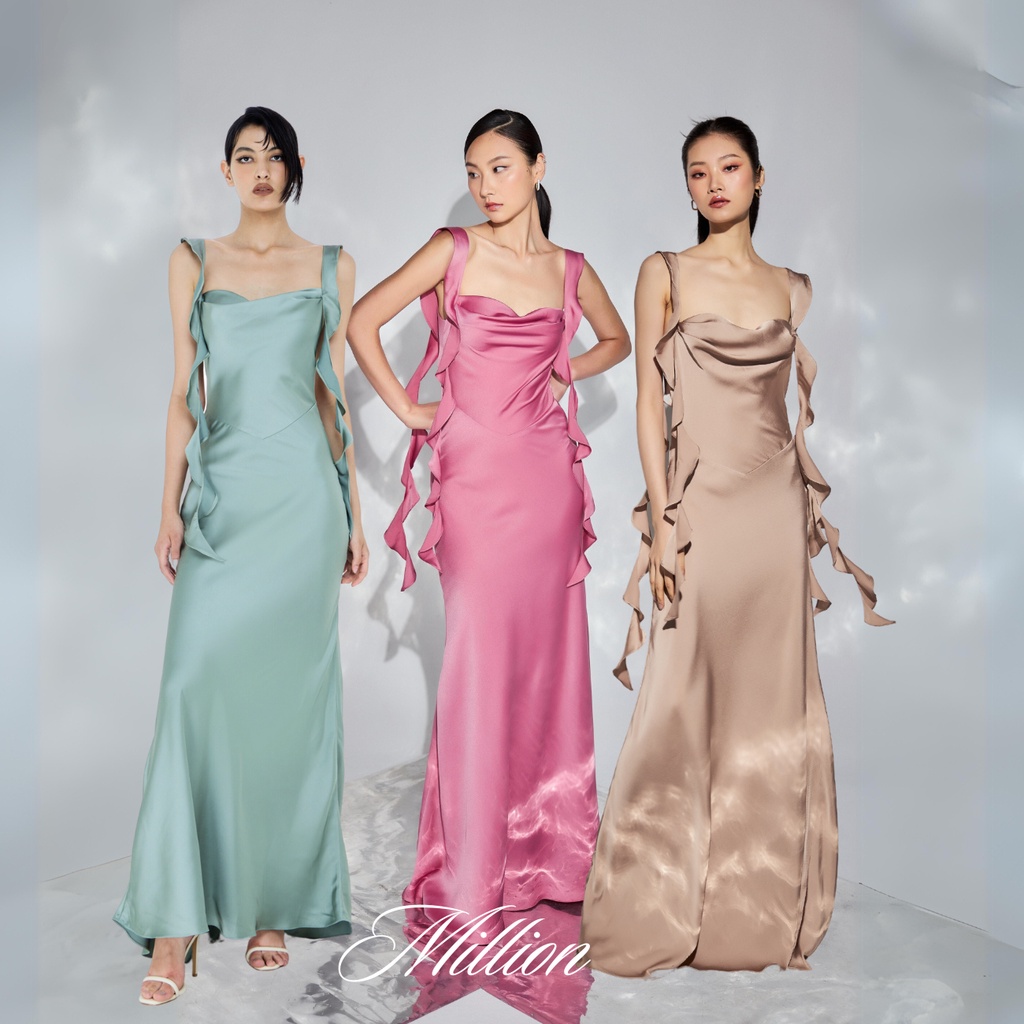 MISS MODERN - Million Maxi Dress เดรสยาว ดีเทลระบาย เดรสไปงาน ชุดออกงาน ชุดเพื่อนเจ้าสาว
