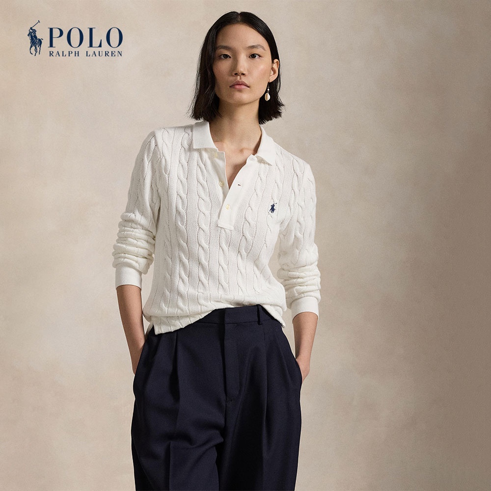 Polo Ralph Lauren เสื้อสเวตเตอร์ผู้หญิง รุ่น WMPOKNINB920217 สีขาว