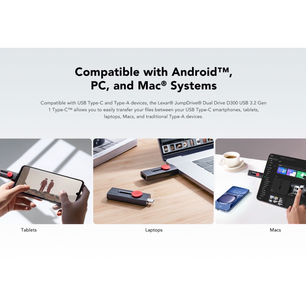 แฟลชไดรฟ์ Lexar JumpDrive Dual Drive D300 128GB USB 3.2 Gen 1 Type-C_6