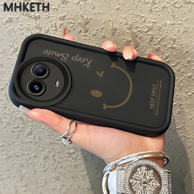 เคสสำหรับ Realme 11 4G 11 5G 11X 5G C67 5G V50s 5G Narzo 60X 5G เคสโทรศัพท์กันกระแทกซิลิโคนรูปหน้ายิ้มแบบเรียบง่าย