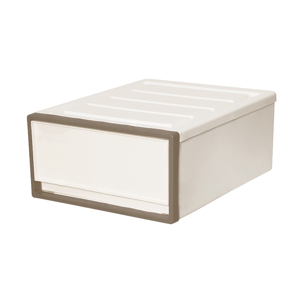 กล่องลิ้นชักอเนกประสงค์ซ้อนได้ 1 ช่อง Hotaru KASSA HOME รุ่น LKW-CB-31 สีครีม - น้ำตาล