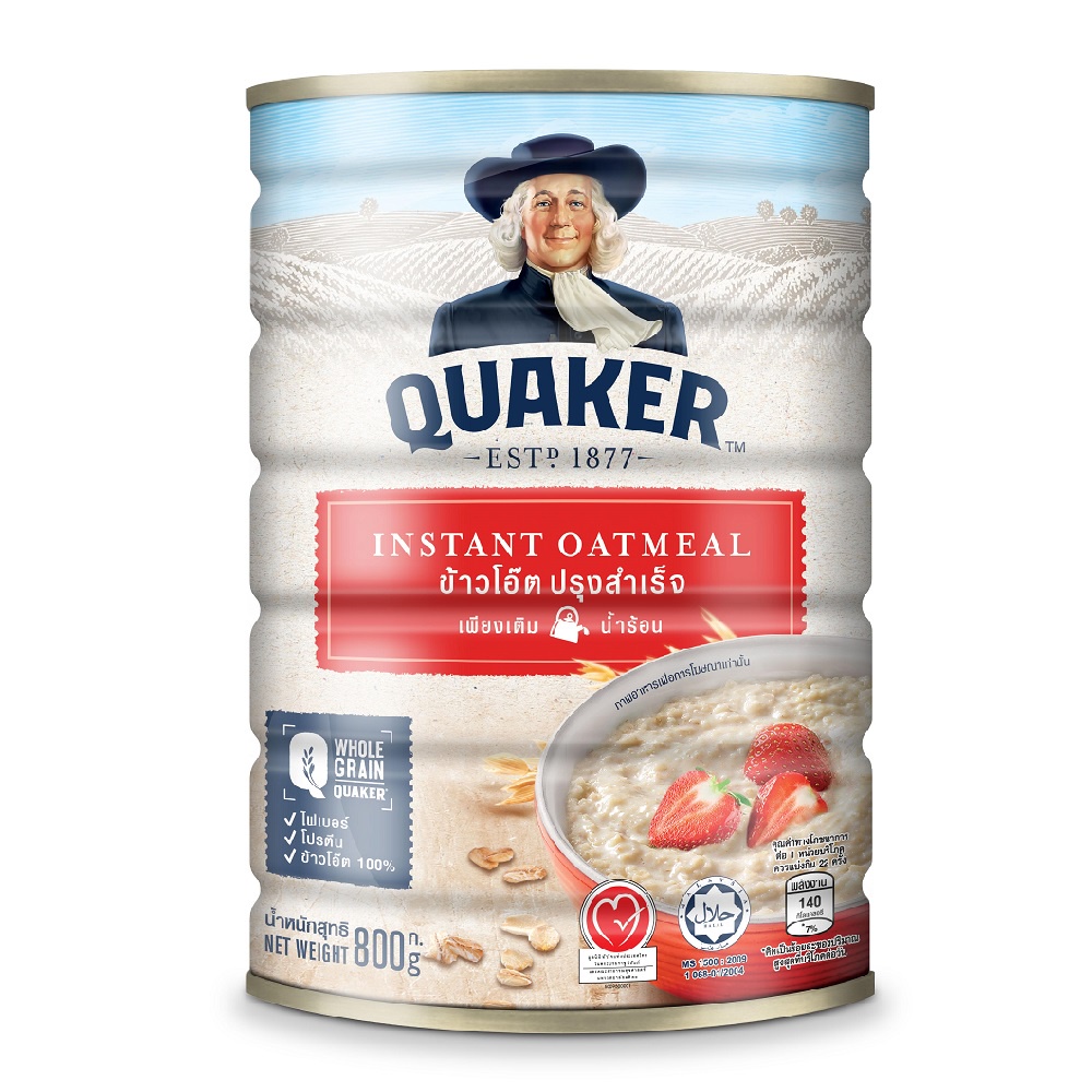 📢 เควกเกอร์ข้าวโอ๊ตอินสแตนท์ 800ก. 🌈 QUAKER OATMEAL INSTANT OATS 800 G. 💦 ซีเรียล 🎐 Clicktodeli