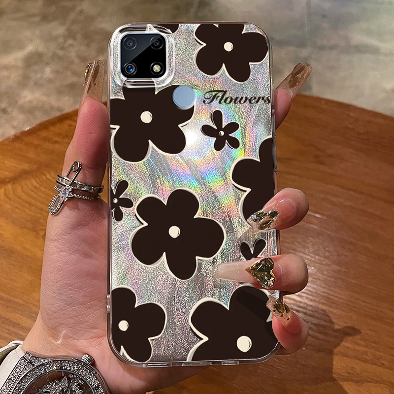เคสสำหรับ Realme C12 C21 C25 C25s C15 C11 2020 C21Y C25Y เคสโทรศัพท์ดอกไม้