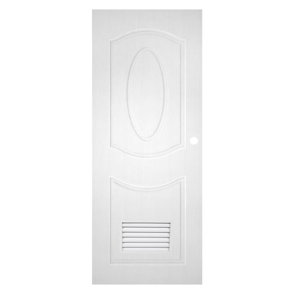 PARAZZO ประตูห้องน้ำ UPVC ML002-S 70X200 ซม. สีขาว เจาะลูกบิด จัดส่งโดย HomePro