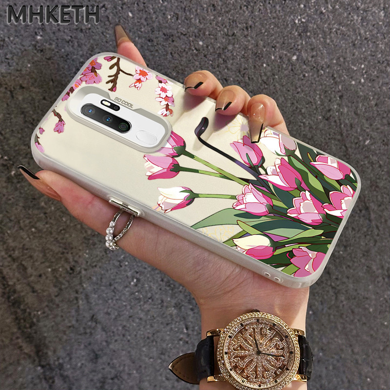 MHKETH เคสสำหรับ OPPO A5 2020 A9 2020 A11 เคสโทรศัพท์ทิวลิปสดใส