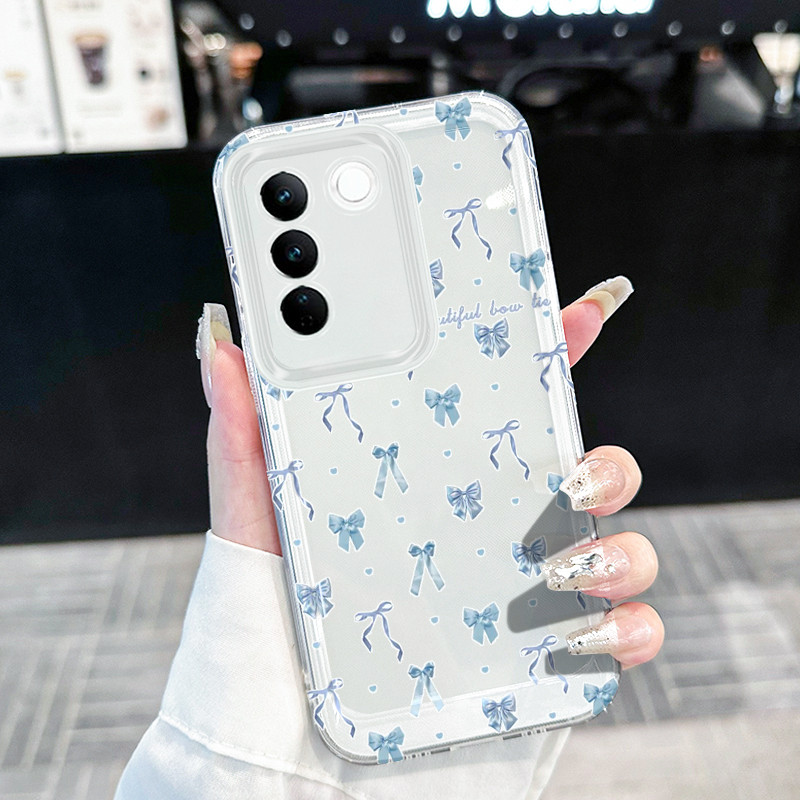 เคสสำหรับ VIVO V29 5G V29 Pro 5G V27 5G V27 Pro 5G เคสโทรศัพท์กุทัณฑ์เชอร์รี่ฝาครอบป้องกันซิลิโคนโปร่งใส