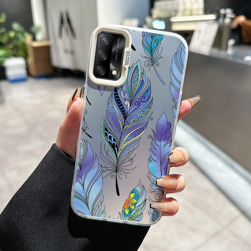 เคสสำหรับ OPPO A74 A95 F19s F19 Pro A94 Reno 5F Reno 5 lite Reno 6 Lite เคสโทรศัพท์ใสลายนกเพนกวินขนน