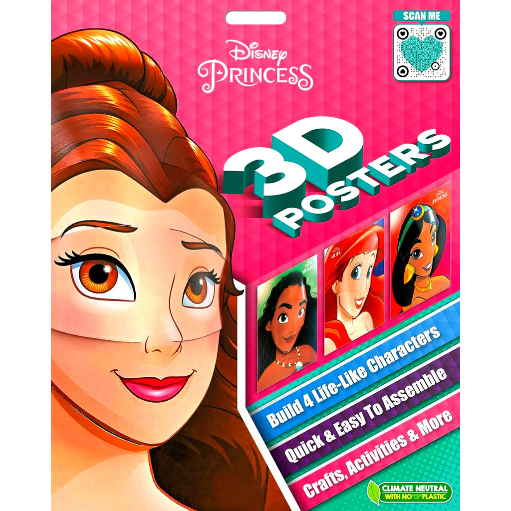 BBW หนังสือเด็ก Disney Princess: 3D Posters ISBN: 9781837714209