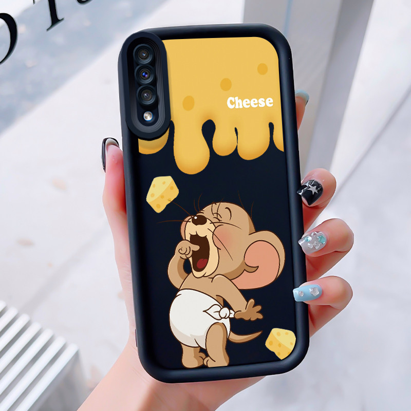 เคสสำหรับ Samsung Galaxy A50 A50s A30s เคสโทรศัพท์แมวหนูสามสีซิลิโคนกันกระแทก