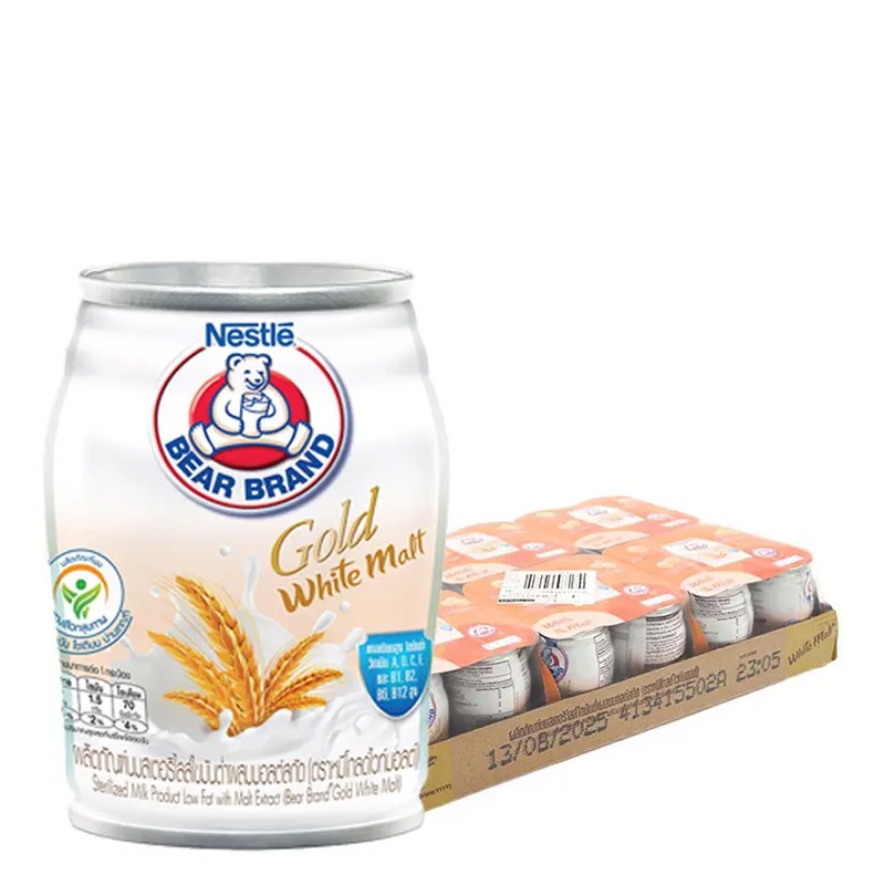 ตราหมีโกลด์ นมไขมันต่ำ ผสมมอลต์สกัด 140 มล. x 24 ( BEAR BRAND GOLD Milk White Malt 140 ml x 24 )