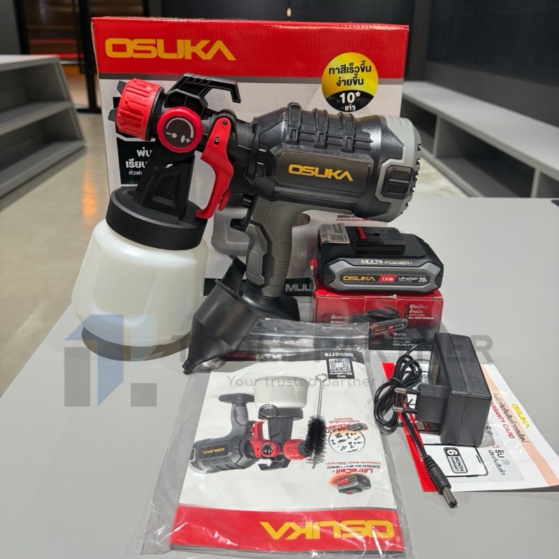 OSUKA  กาพ่นสีไร้สาย 20V. ( ตัวเปล่า : OCSG776-N / ครบเซ็ท : OCSG776-D1 ) - รูปที่ 6