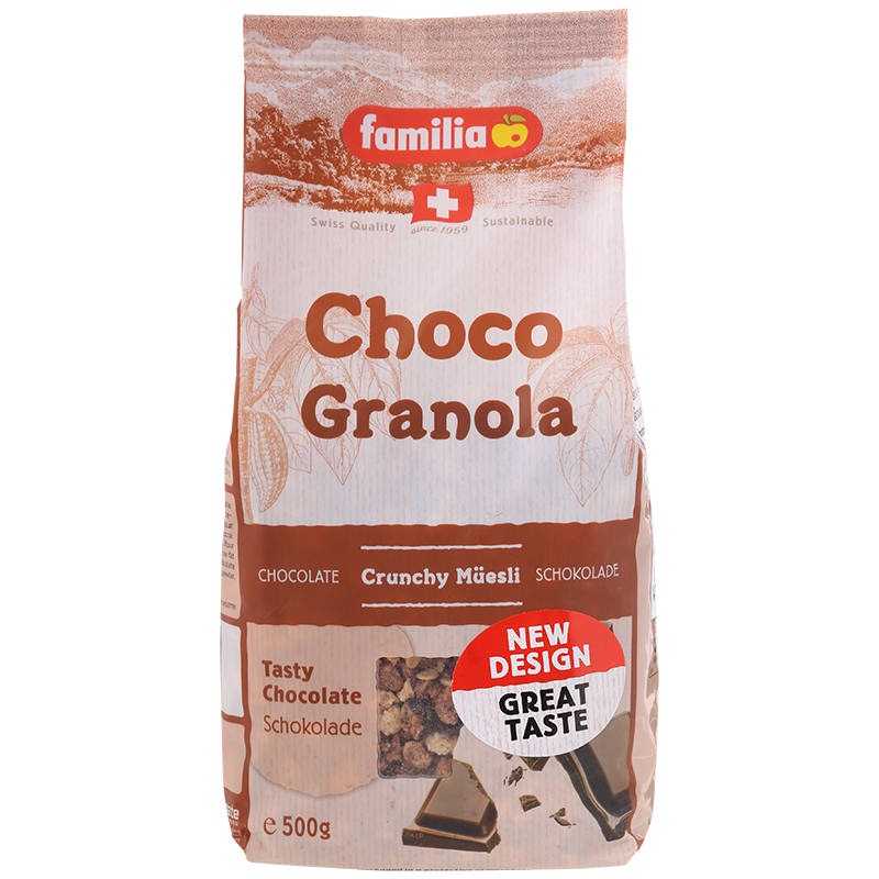 Familia Choco Granola 500g. แฟมิเลียธัญพืชอบกรอบรสช็อกโกแลต 500กรัม