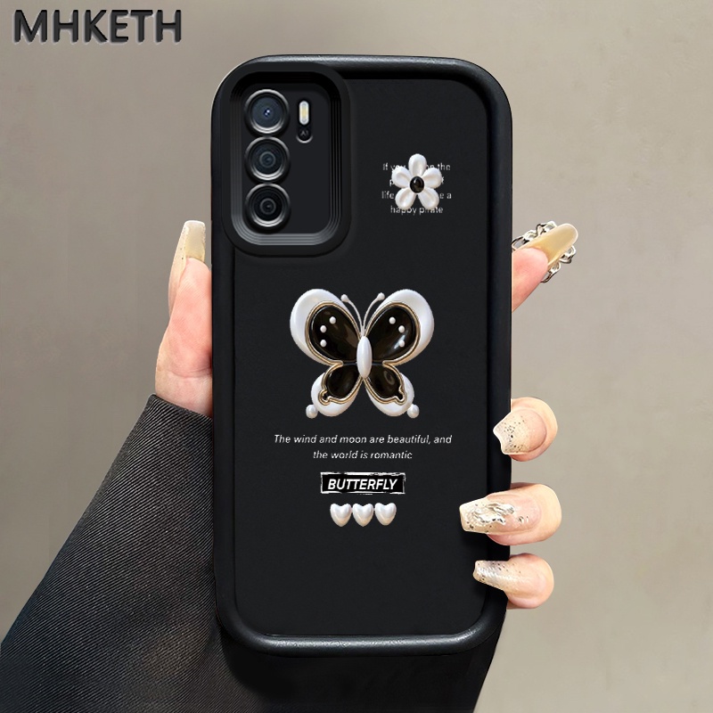 เคสสำหรับ OPPO A16 A16s A16K A16E A17 A17K A15 A15s A35 A54s เคสโทรศัพท์กันกระแทกผีเสื้อซิลิโคนตามสมัยนิยม