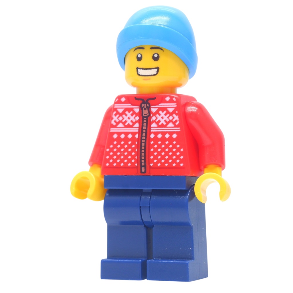 ( Ploybrick Minifigure ของแท้ ) Red Winter Jacket Beanie Guy Chinese Town & City