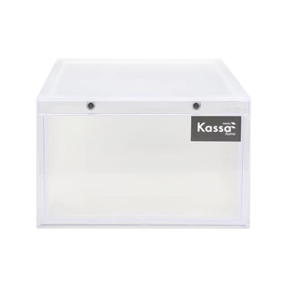 กล่องใส่รองเท้าแบบซ้อนได้ Magnet KASSA HOME รุ่น API-1017-WH ขนาด 37.5 x 28 x 18.3 ซม. สีขาว