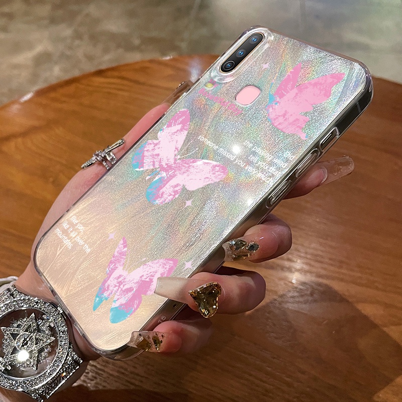 เคสสำหรับ VIVO Y12 Y12i Y15 Y17 Y3 Y3s Y17s Y36i G2 Y28 5G เคสโทรศัพท์ใหม่ผีเสื้อ
