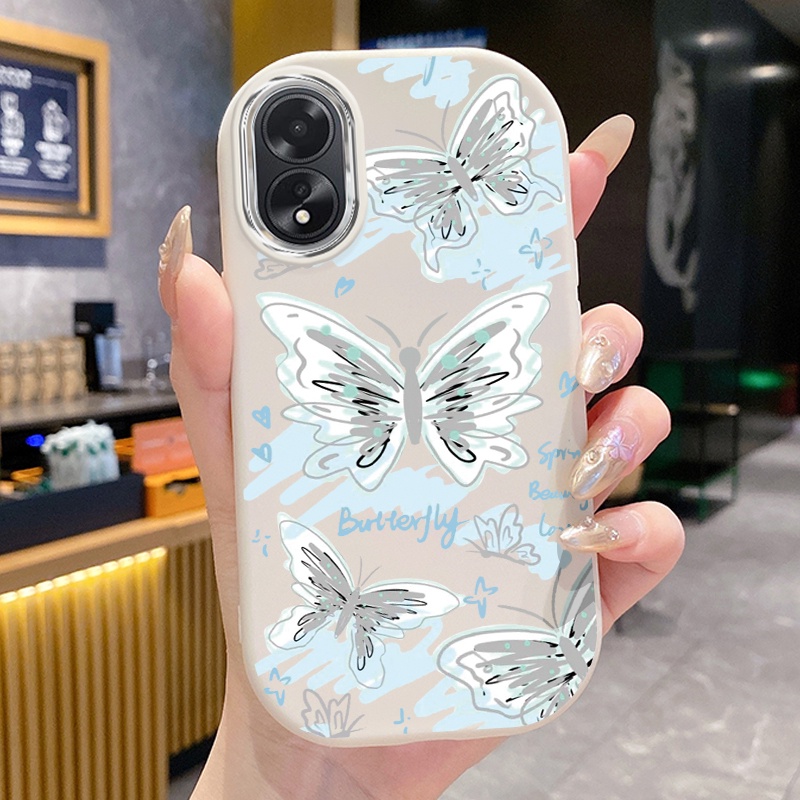 เคสสำหรับ OPPO A18 A38 เคสโทรศัพท์ผีเสื้อกันกระแทก ราคา ถูกที่สุด ดีลบีเคเค