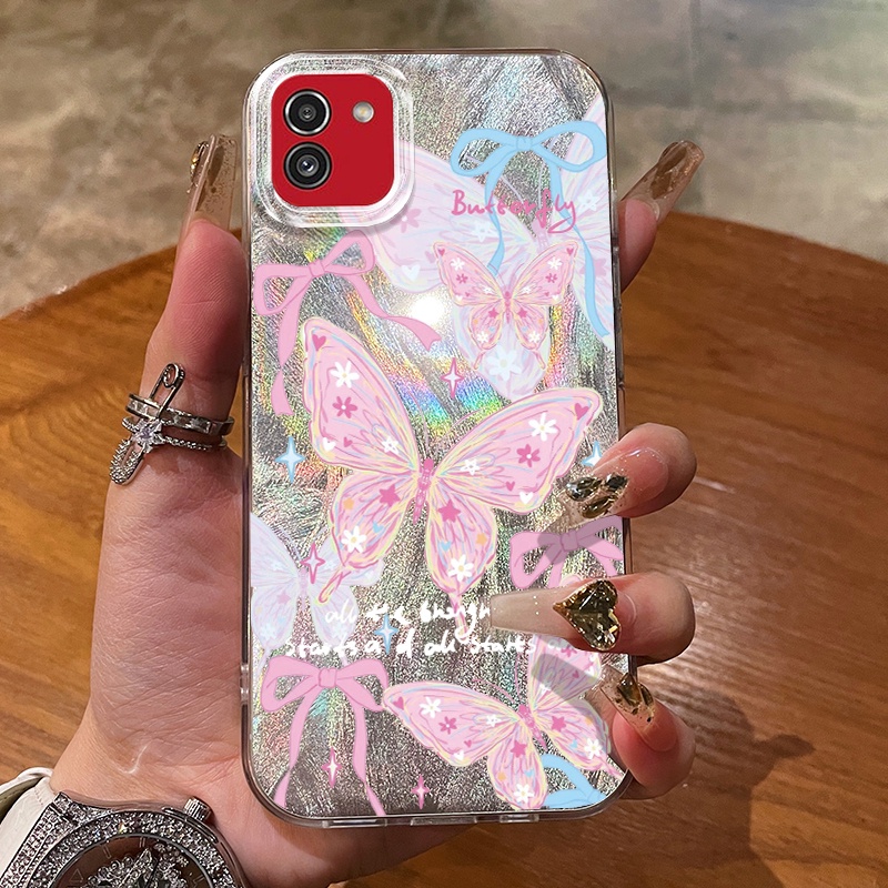 เคสสำหรับ Samsung A03 A04 A04s A04e M04 F04 M13 5G เคสโทรศัพท์ใหม่ผีเสื้อ