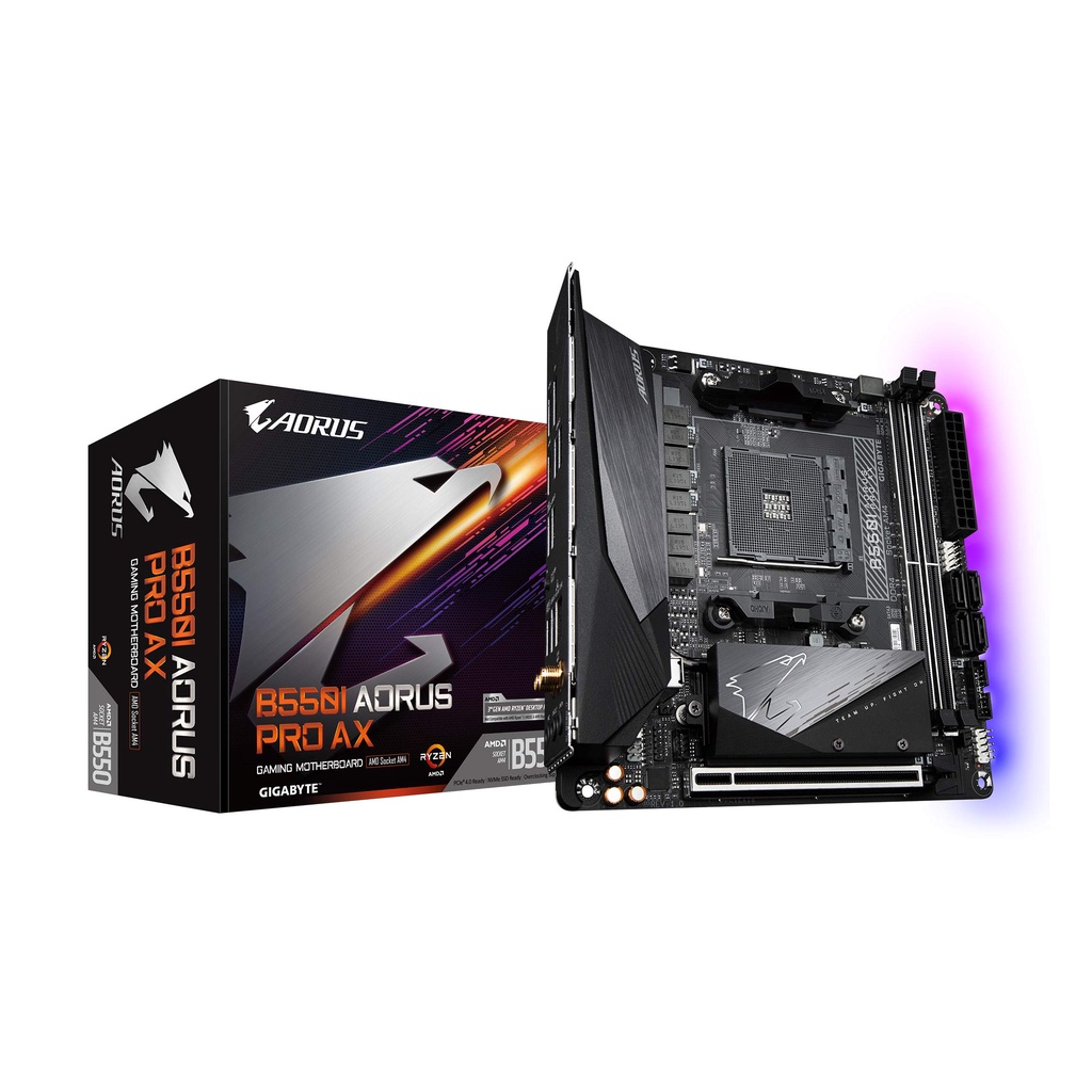 เมนบอร์ด GIGABYTE B550I AORUS PRO AX MiniITX [พร้อมชิปเซ็ต AMD B550] MB4998 สินค้าใหม่เอี่ยมและแท้ที