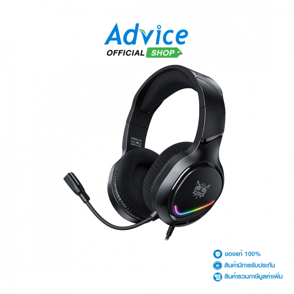 ONIKUMA HEADSET(2.0) X31 GAMING HEADPHONE RGB 3.5MM BLACK - A0165383