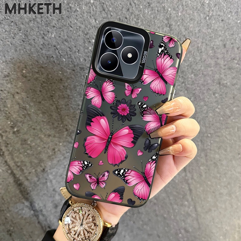 MHKETH เคสสำหรับ Realme C53 C51 C51s C55 C35 C33 C67 C31 Narzo N53 N55 Note 50 50A Prime เคสโทรศัพท์ผีเสื้อสีสันสดใส