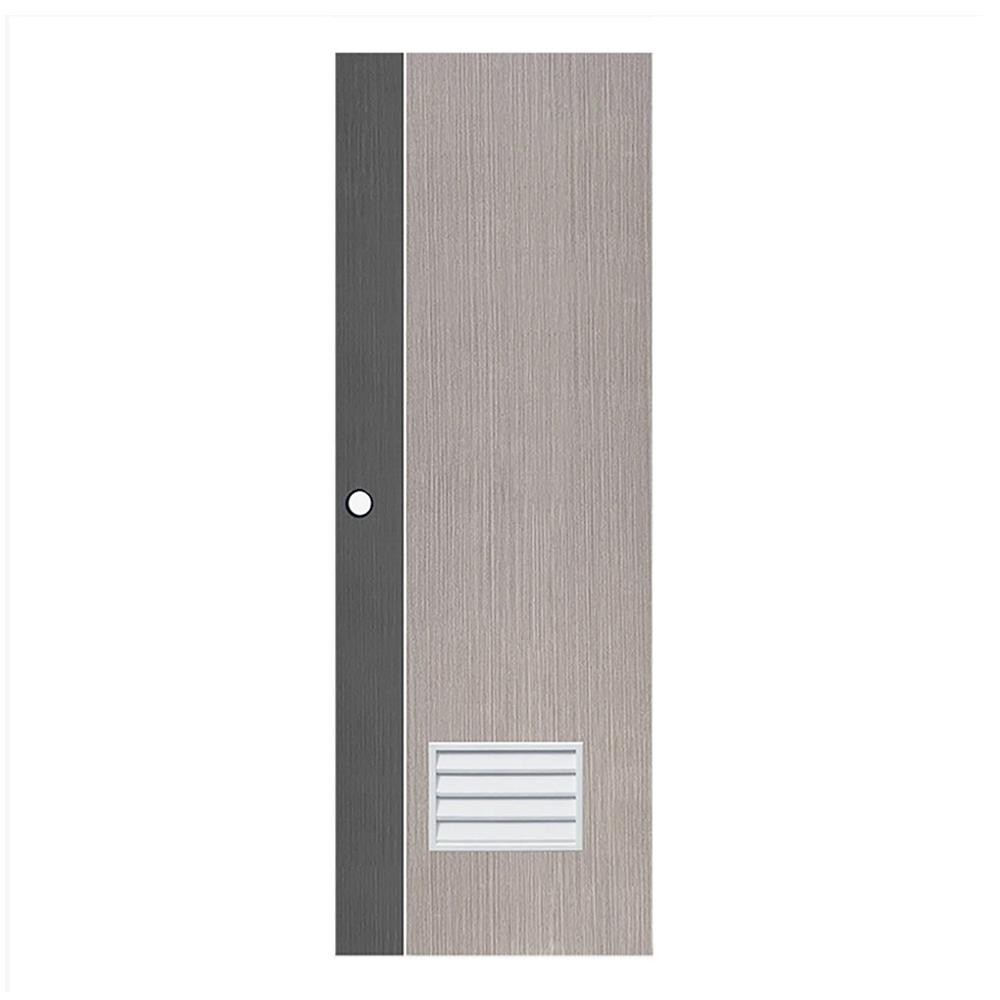 ECO-DOOR ประตูห้องน้ำ UPVC PB2 70X200 ซม. สีนํ้าตาล-เทา เจาะลูกบิด จัดส่งโดย HomePro