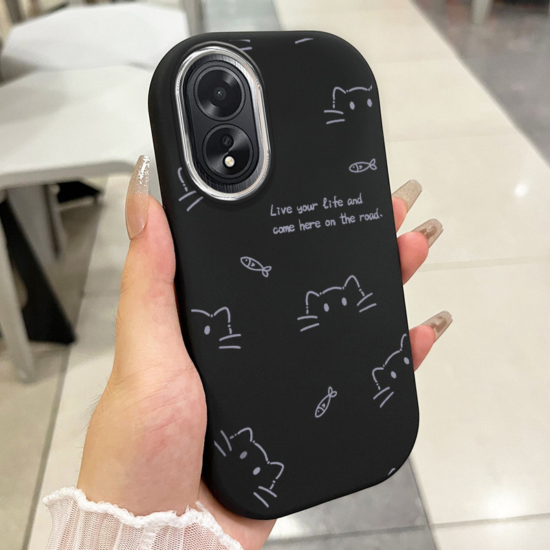 เคสสำหรับ OPPO A18 A38 เคสโทรศัพท์แมวการ์ตูนกาแฟ – โปรปัง