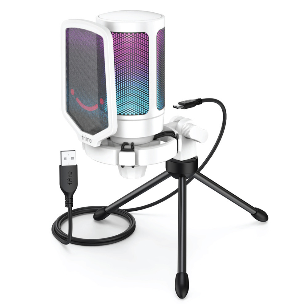 ไมโครโฟน FIFINE AMPLIGAME A6V USB สีขาว_0