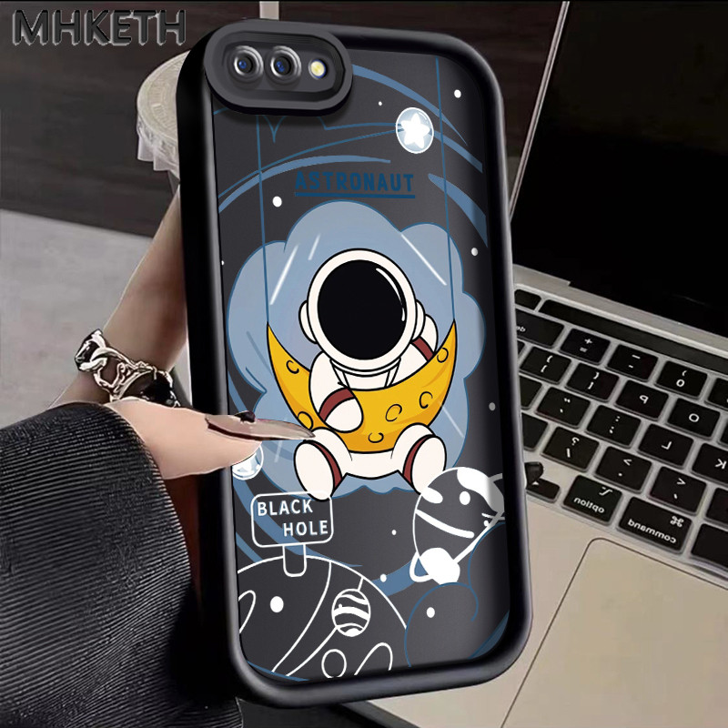 MHKETH เคสสำหรับ OPPO A5 A3s A12E A7 A5s A12 A12S A11k Realme C1 เคสโทรศัพท์นักบินอวกาศการ์ตูน
