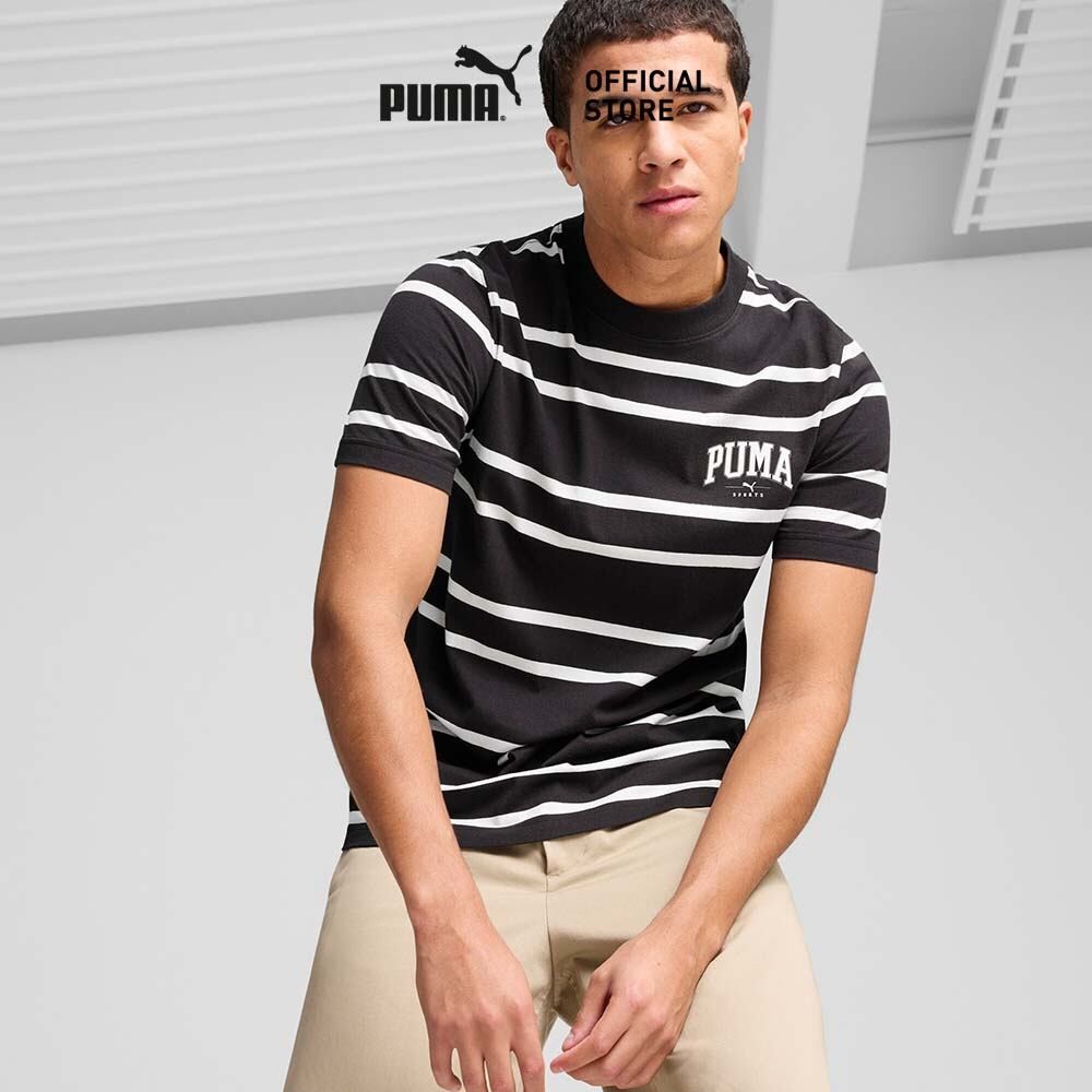 PUMA BASICS - เสื้อยืดผู้ชาย PUMA SQUAD สีดำ - 68179301